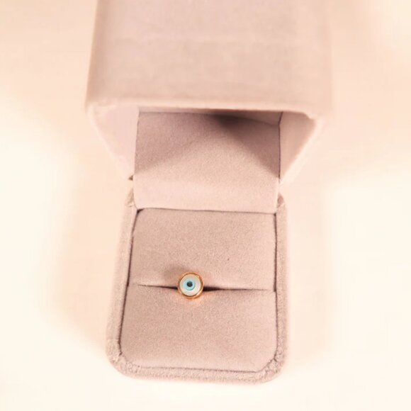 18k Watchful Gold Evil Eye Apple Charm - Picture 2 of 3